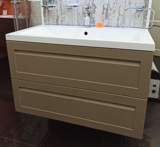 Подвесная тумба под раковину Art&Max Platino 90см капучино матовый AM-Platino-900-2C-SO-CM